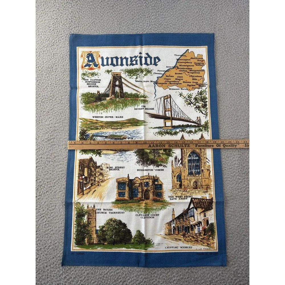 Avonside‎ Tea Towel Clive Mayor Dish Kitsch Souvenir MCM Cotton Made in Britain